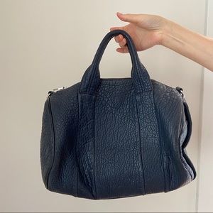 Alexander Wang Navy Leather Bag w/ Studded Bottom